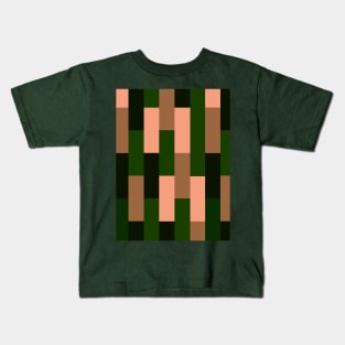 Earth Tones Tile Pattern Kids T-Shirt